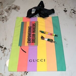 NEW GUCCI Empowering Dream Maker Gift Tote Bag Notebook ,Pen and Lanyard